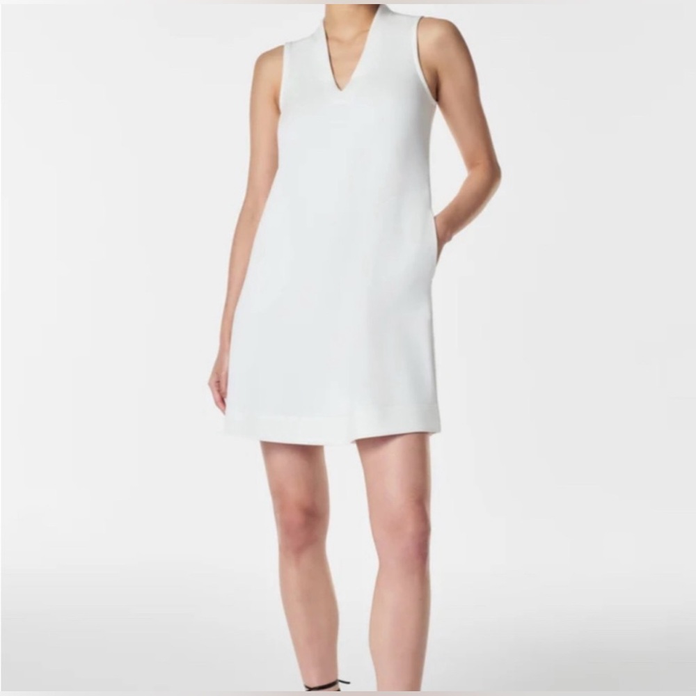NWOT Butter Soft White Sleeveless V-Neck Dress
